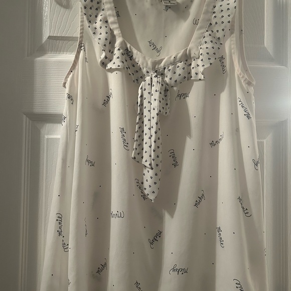 LC Lauren Conrad Disney White and Navy Blouse mickey Minnie Mouse size small - Picture 1 of 5